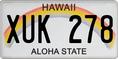 HI license plate XUK278
