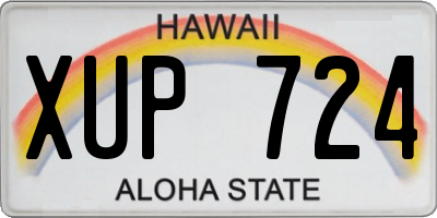 HI license plate XUP724