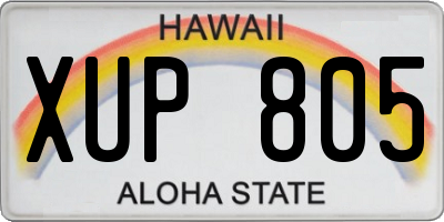 HI license plate XUP805