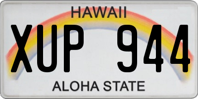 HI license plate XUP944