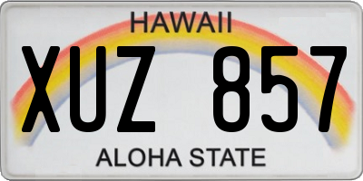 HI license plate XUZ857