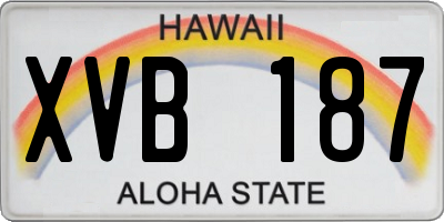 HI license plate XVB187