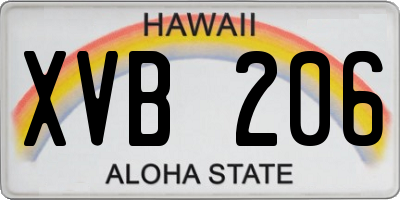 HI license plate XVB206