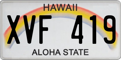 HI license plate XVF419