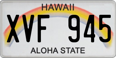 HI license plate XVF945