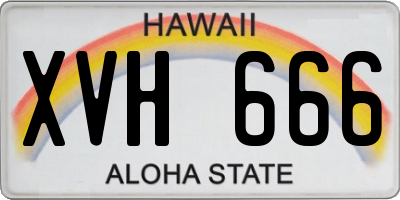 HI license plate XVH666