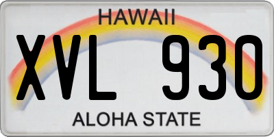 HI license plate XVL930