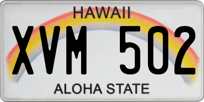 HI license plate XVM502