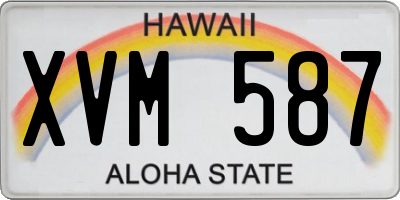 HI license plate XVM587
