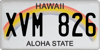 HI license plate XVM826