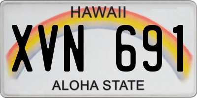 HI license plate XVN691
