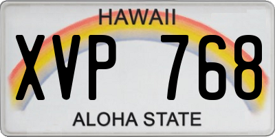 HI license plate XVP768