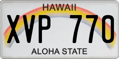 HI license plate XVP770