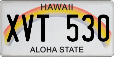 HI license plate XVT530
