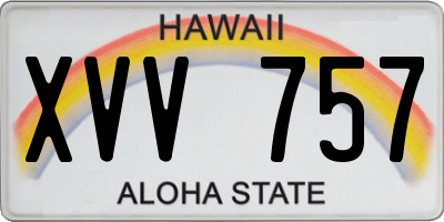 HI license plate XVV757