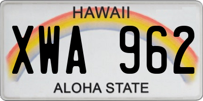 HI license plate XWA962