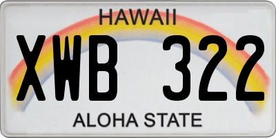 HI license plate XWB322