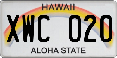 HI license plate XWC020