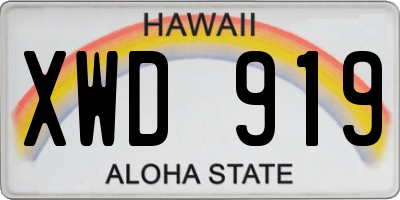HI license plate XWD919