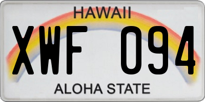 HI license plate XWF094