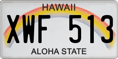 HI license plate XWF513