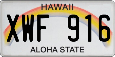 HI license plate XWF916