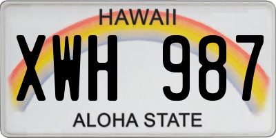 HI license plate XWH987