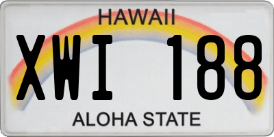 HI license plate XWI188