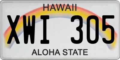 HI license plate XWI305
