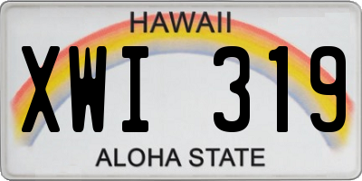HI license plate XWI319