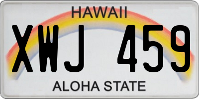 HI license plate XWJ459