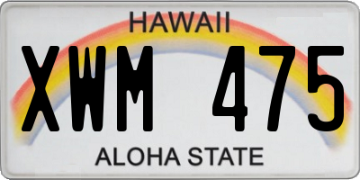HI license plate XWM475