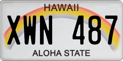 HI license plate XWN487
