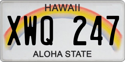 HI license plate XWQ247