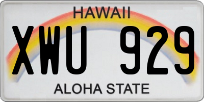 HI license plate XWU929
