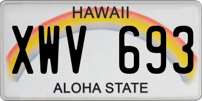 HI license plate XWV693