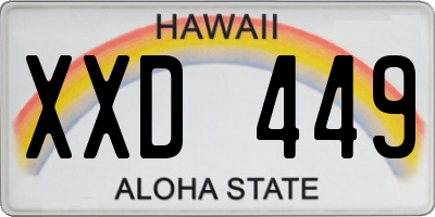 HI license plate XXD449