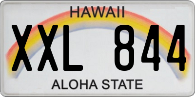 HI license plate XXL844