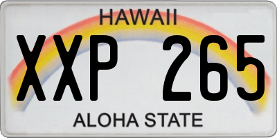 HI license plate XXP265