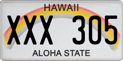 HI license plate XXX305