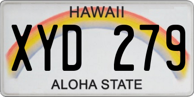 HI license plate XYD279