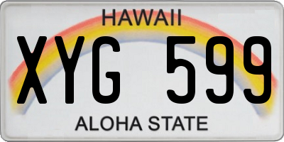HI license plate XYG599