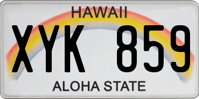 HI license plate XYK859