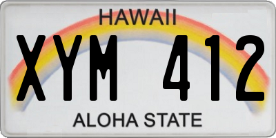 HI license plate XYM412