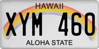 HI license plate XYM460