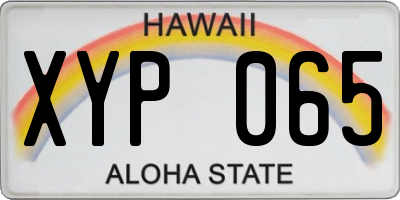HI license plate XYP065