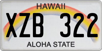 HI license plate XZB322