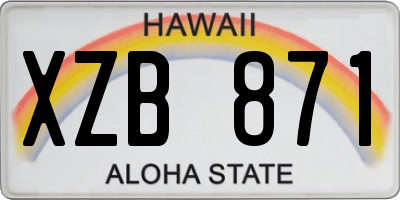 HI license plate XZB871