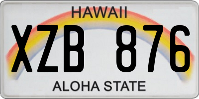 HI license plate XZB876