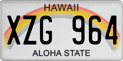 HI license plate XZG964